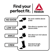 Load image into Gallery viewer, Reebok Men's Pro-Series Ankle Socks - WHITE, 6-Pack