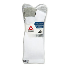 Load image into Gallery viewer, Reebok Men&#39;s Pro-Series Crew Socks - WHITE, 6-Pack
