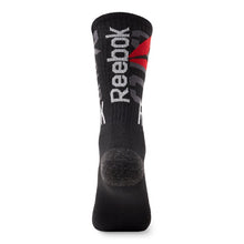 Load image into Gallery viewer, Reebok Men&#39;s Pro-Series Crew Socks - BLACK/RED, 6-Pack
