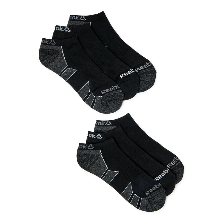 Reebok Men's Pro-Series No Show Socks - BLACK, 6-Pack